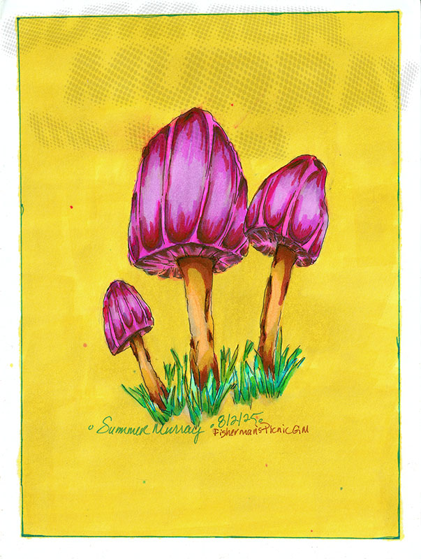 Yellow background morel